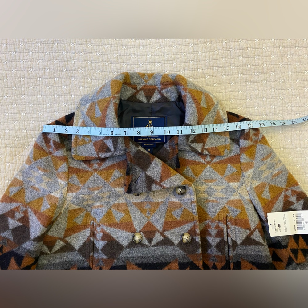 Pendleton Multicolor Geometric Wool Crop Coat NWT - image 10
